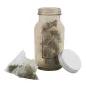 Słoik wysoki z pokrywką ze szkła recyklingowanego dymny 6,5x13,5 cm MIN 4